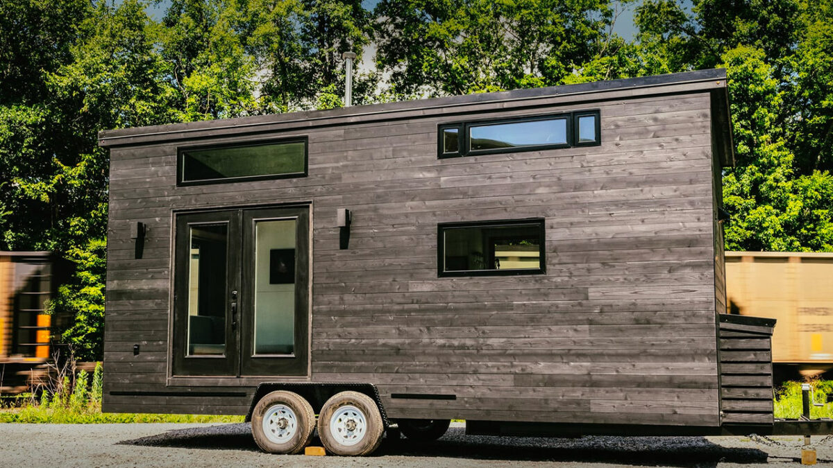 The Kubrick is a Monochromatic, Minimalist Tiny House on Wheels