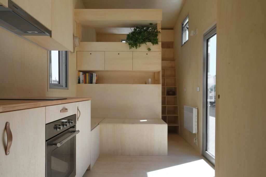 Interior of REDUKT Echo tiny house on wheels