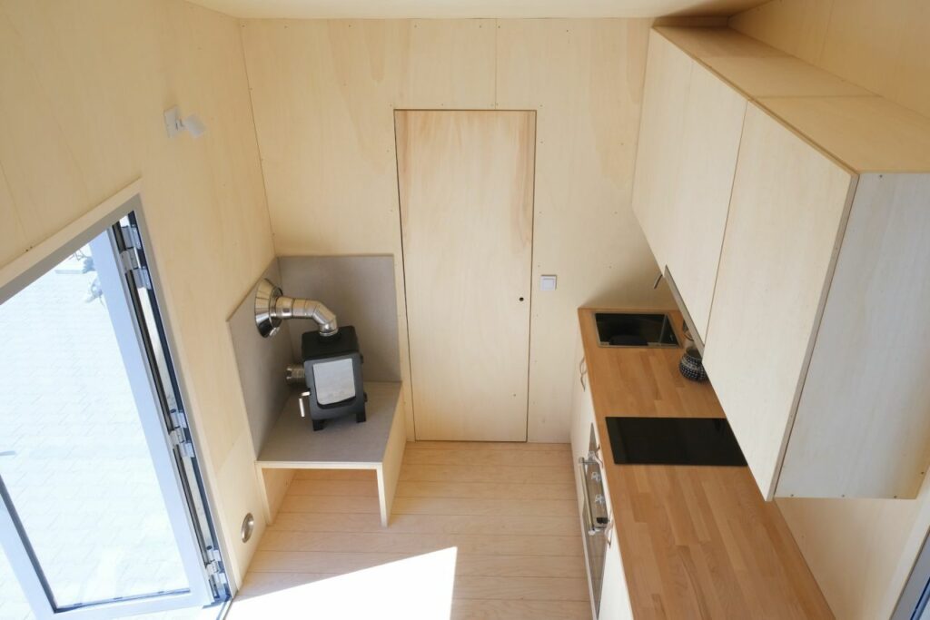 Kitchen of REDUKT Echo tiny house on wheels