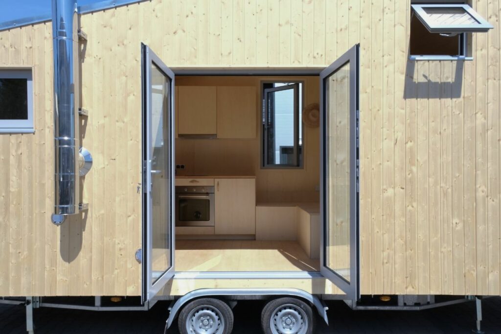 Door of REDUKT Echo tiny house on wheels