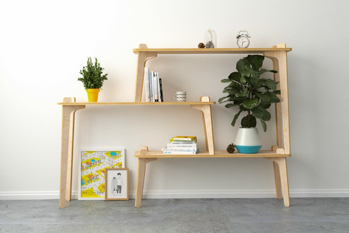 Repisa 01 Modular Shelf With Reconfigurations for Modern Homes