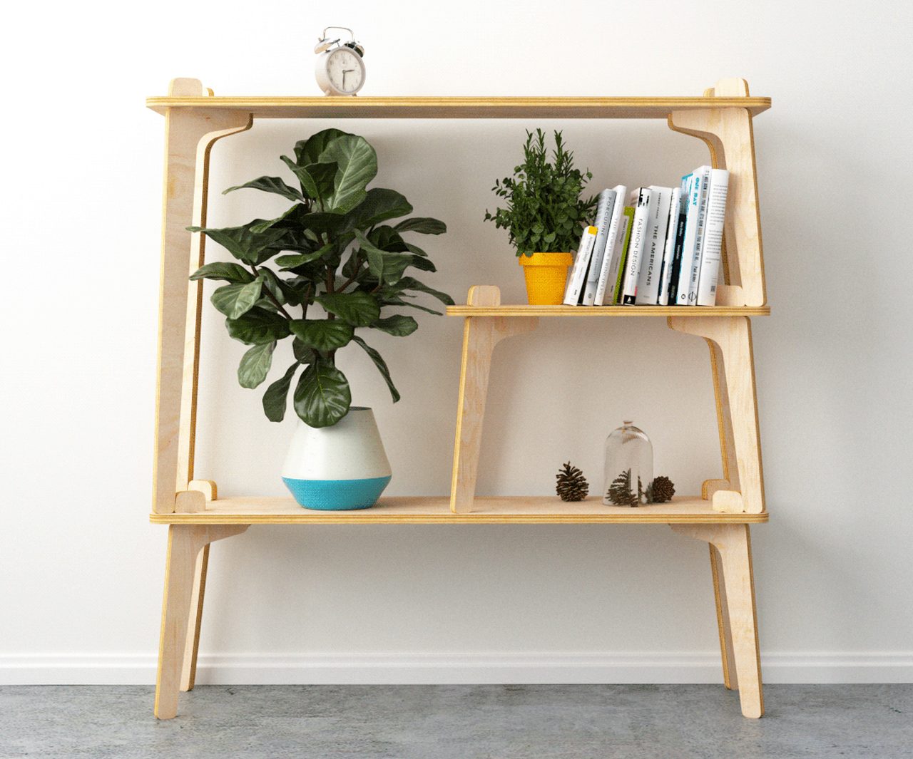 Repisa 01 Modular Shelf With Reconfigurations for Modern Homes
