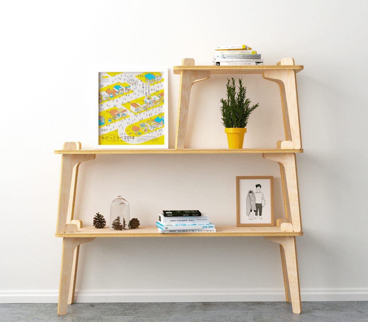 Repisa 01 Modular Shelf With Reconfigurations for Modern Homes