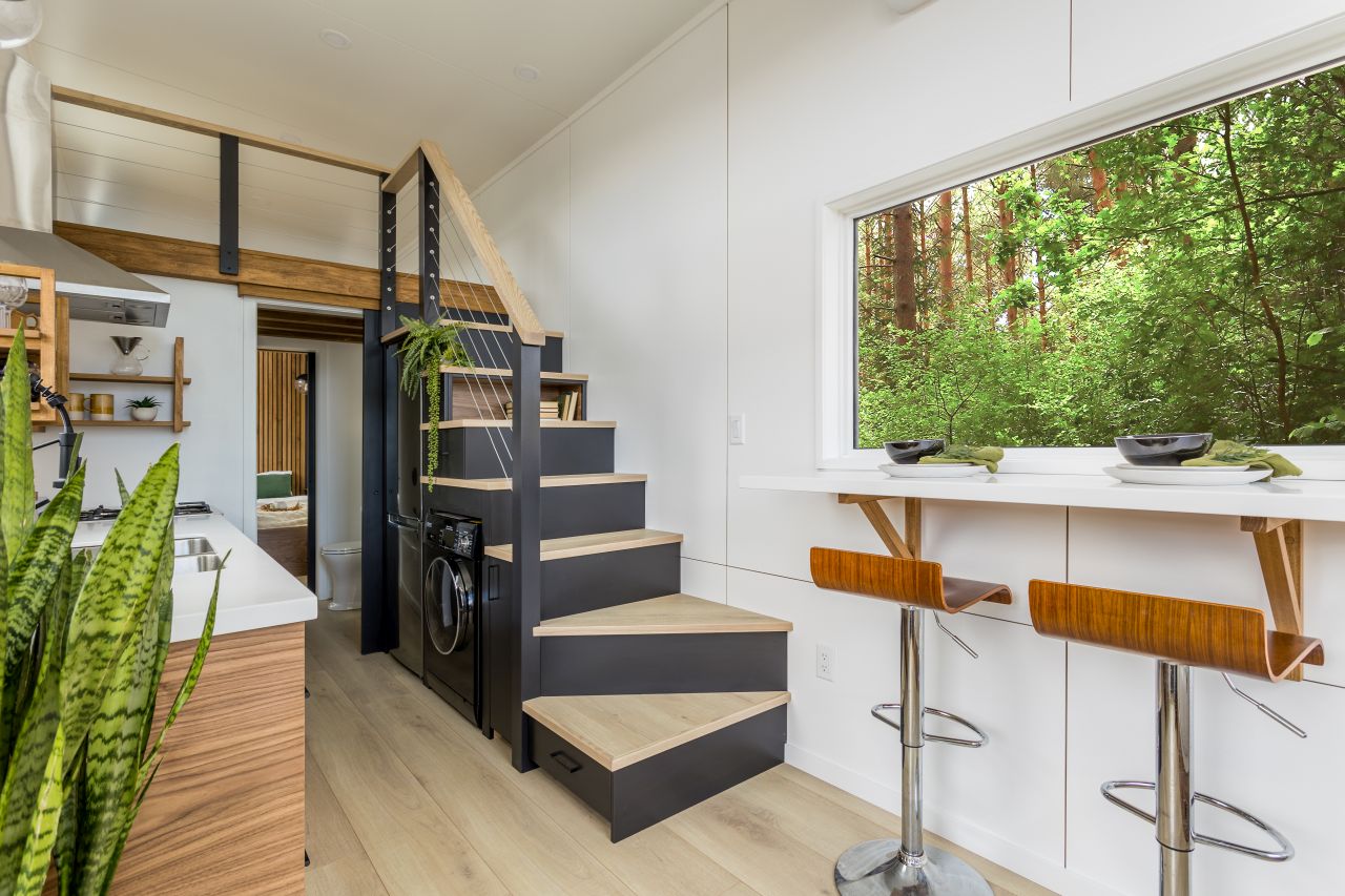 Sitka Tiny House Features a Lavish Bathroom and Living Room
