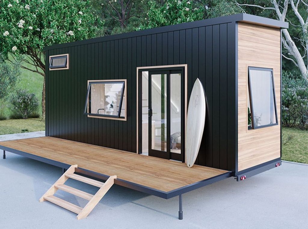 Exterior of Suffolk tiny house on wheels