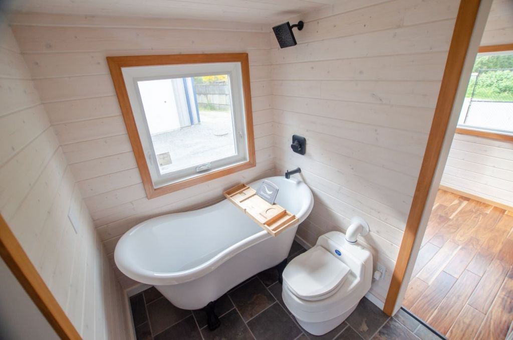 The Garry Oak tiny house bathroom by Rewild Homes