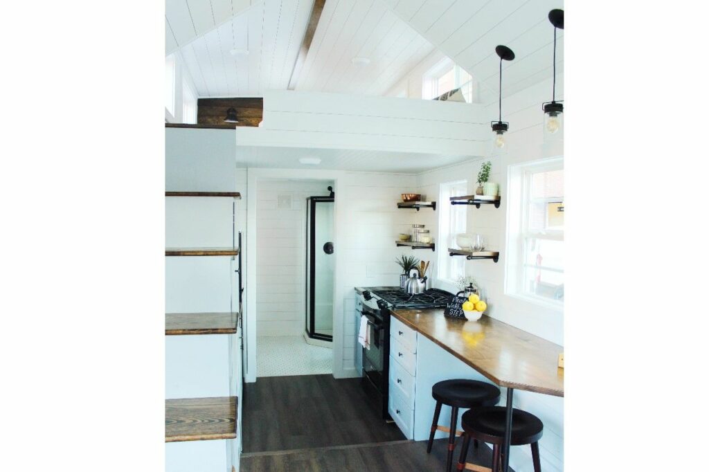 Kitchen of the Sprout tiny house by Mustard Seed Tiny Homes