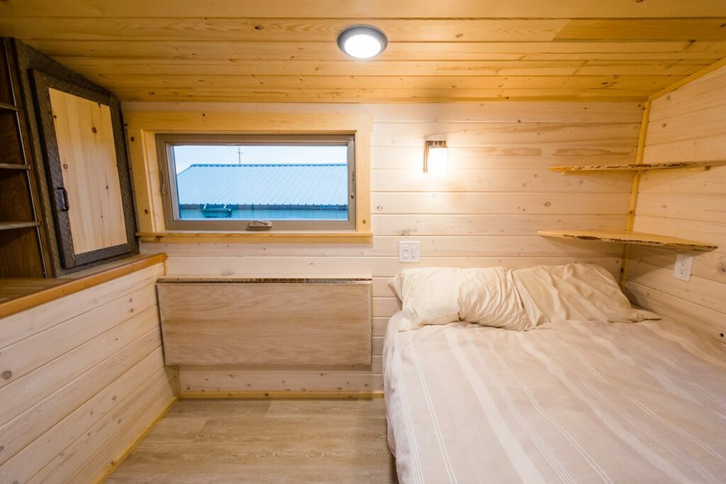 gooseneck bedroom of Heather's Tiny house