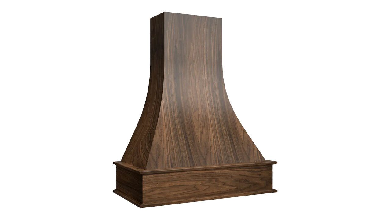 Artisan Range Hood in Walnut Finish Enthralls With its Curves