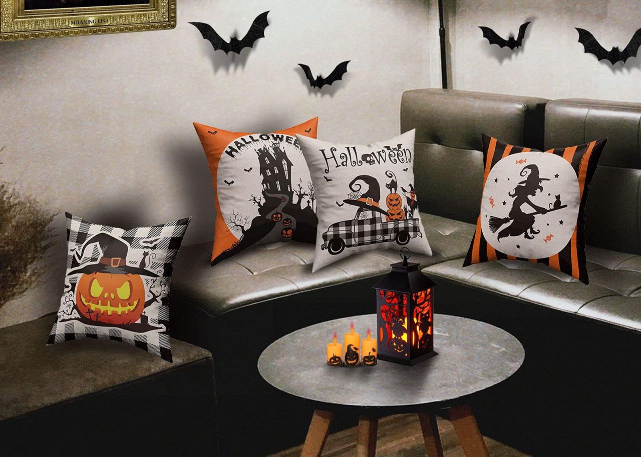 CREATRILL Halloween Spooky Pillow Cover