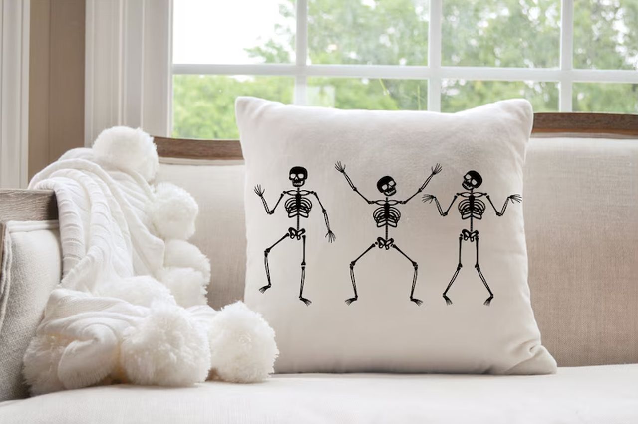 Dancing Skeleton Pillow