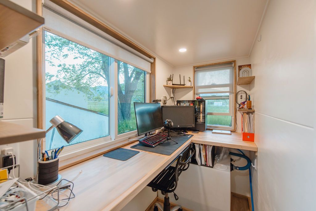 Deb and Dan tiny house workspace