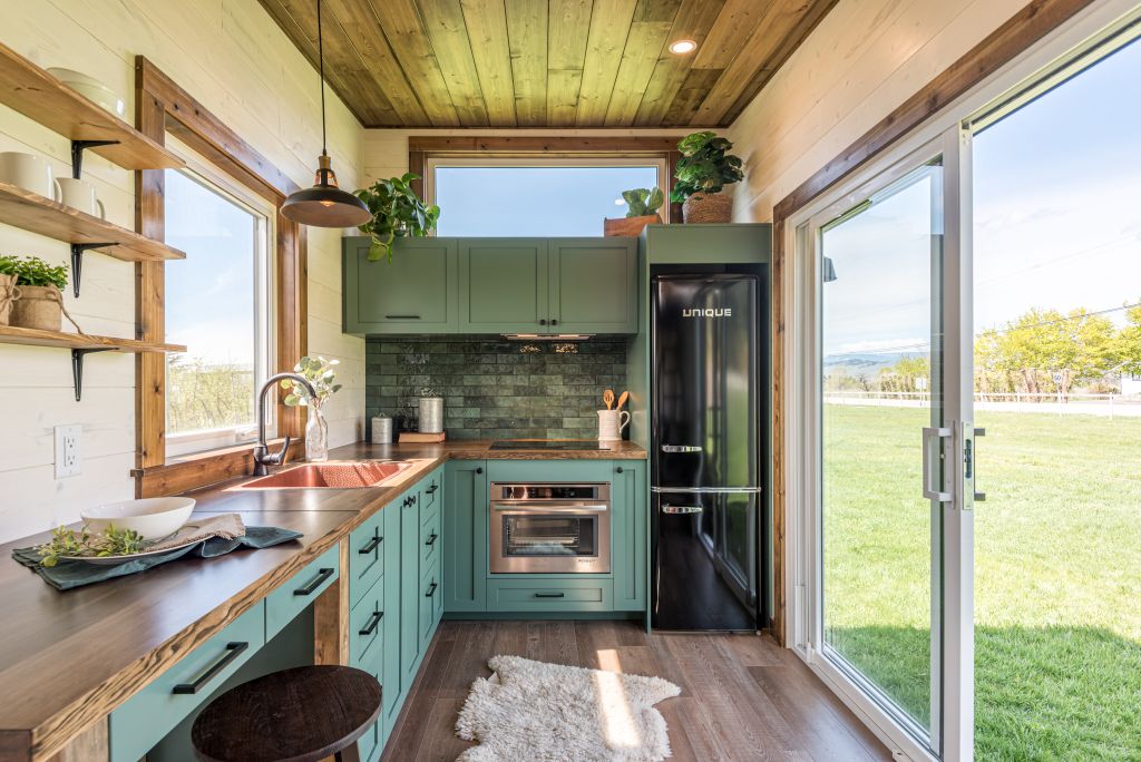 Helikon tiny house interior by Summit Tiny Homes