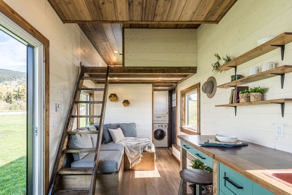 Helikon tiny house interior by Summit Tiny Homes