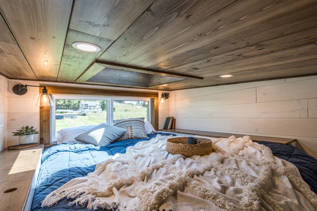 Helikon tiny house bedroom by Summit Tiny Homes