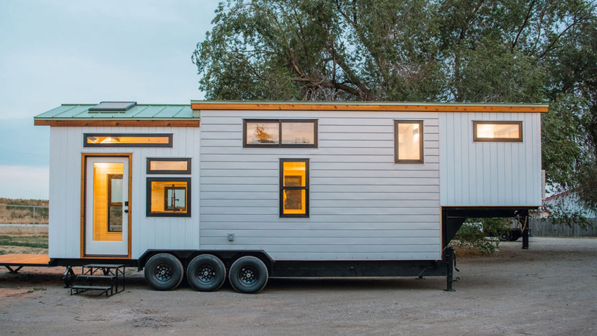 J&A 33′ x 8′ Tiny Home has Two Bedrooms and a Fold-Down Deck