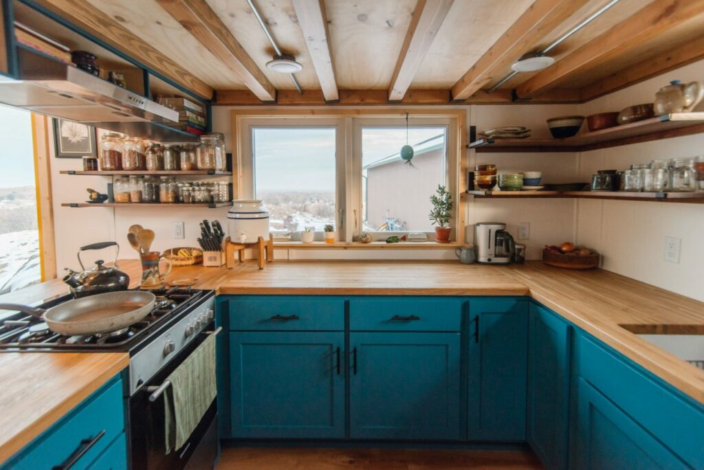 Kitchen of Carrie and Dan's Tiny house