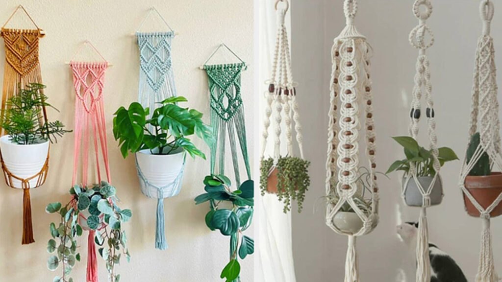 Macrame-Plant-Hangers to bring plants home 