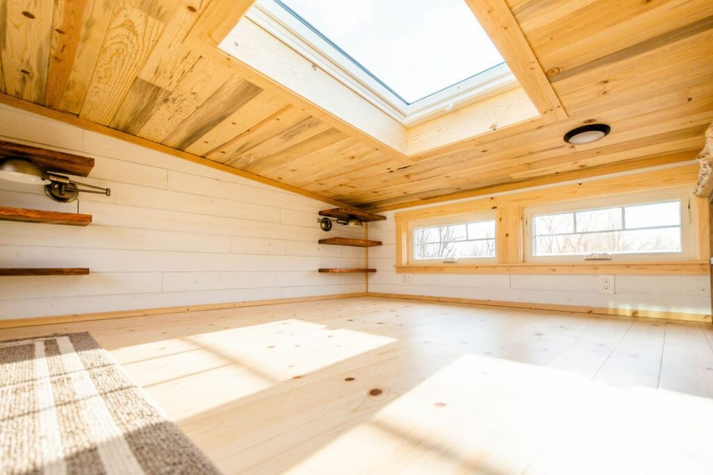 Ross Tiny House loft and skylight