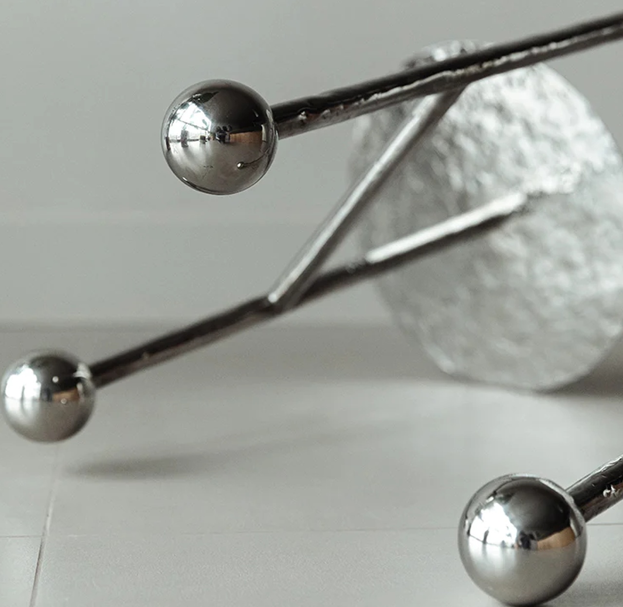 table resting on smooth round spheres