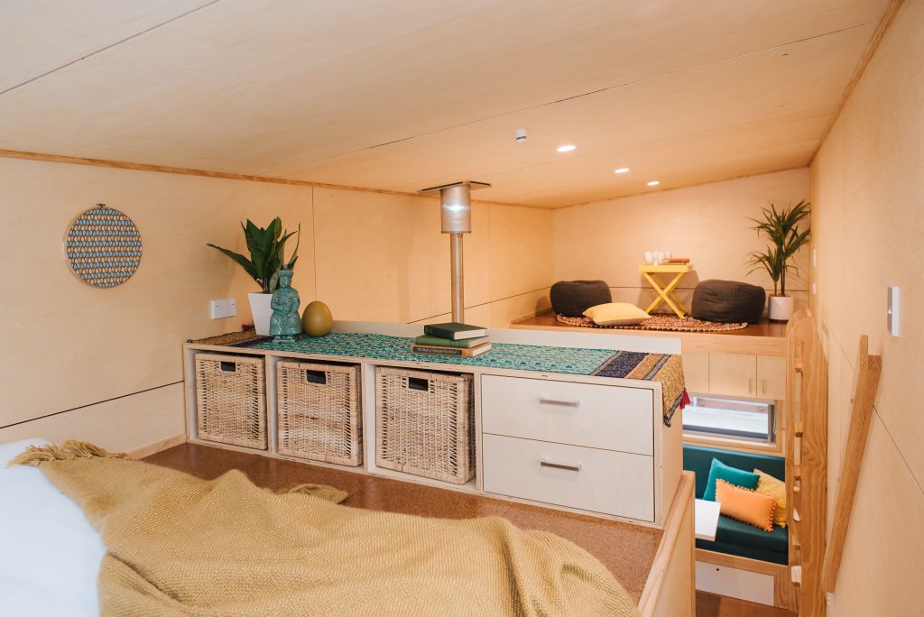 Bedroom of Sonnenschein tiny house on wheels