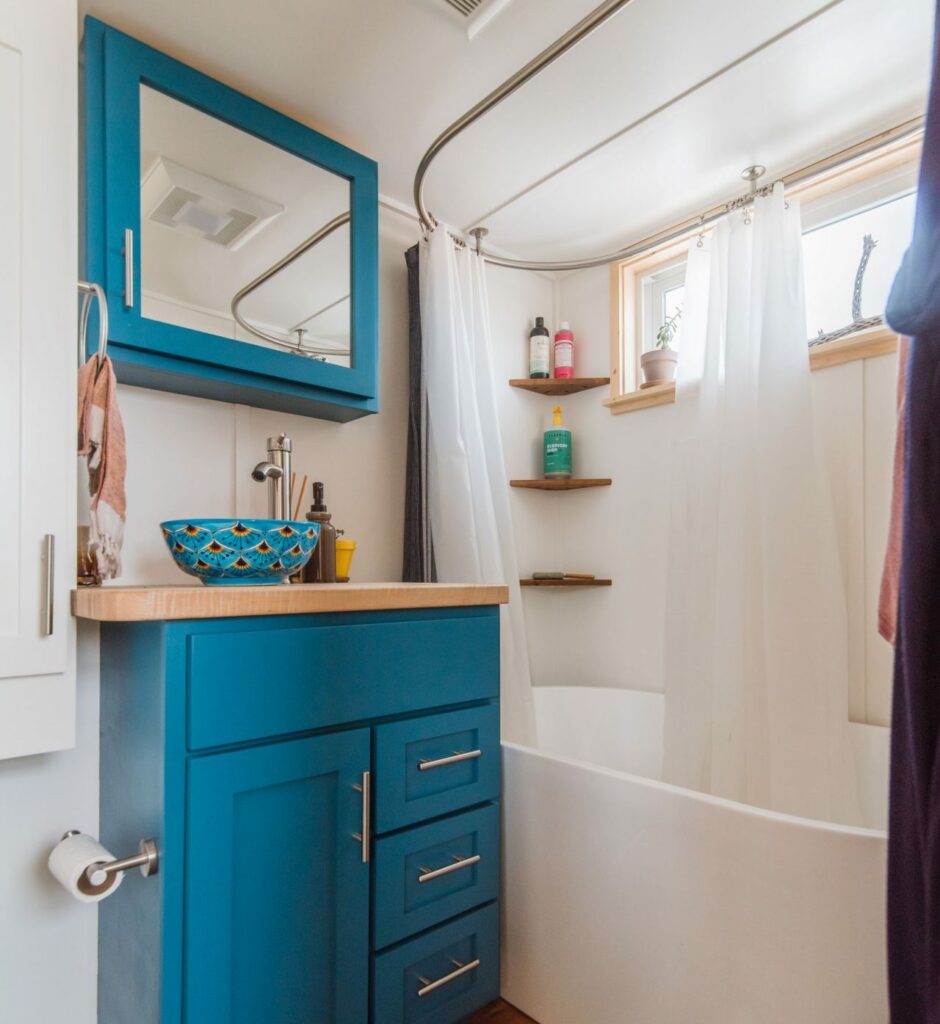 Spa-like bathroom in Carrie and Dan's Tiny House-1