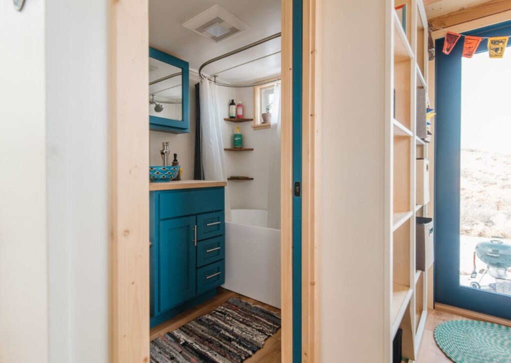 Spa-like bathroom in Carrie and Dan's Tiny House