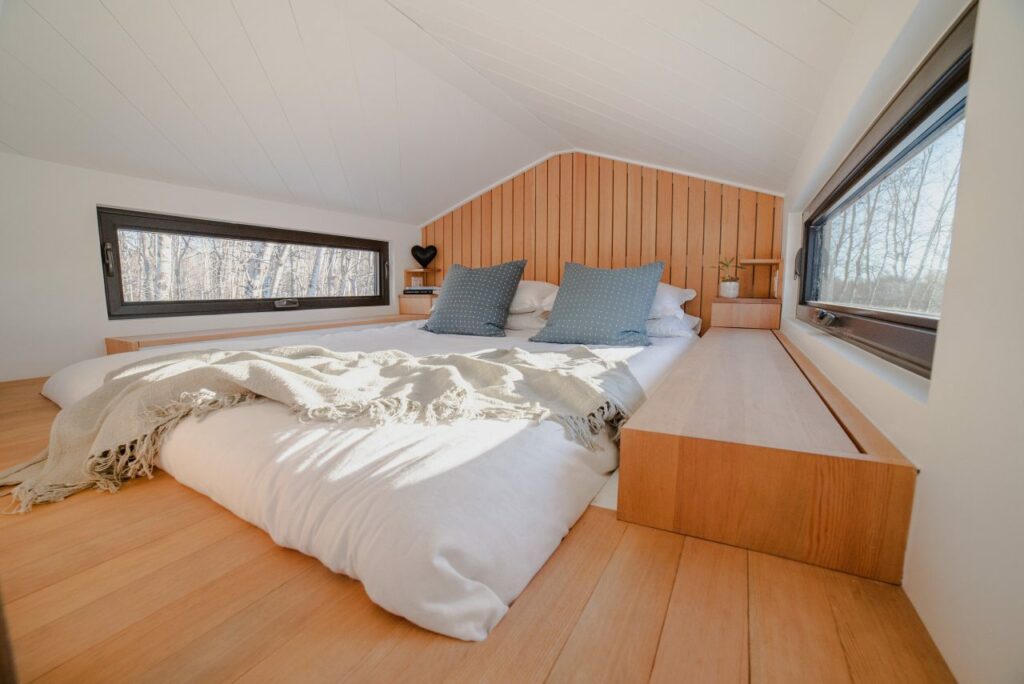 The Fritz Tiny House loft bedroom -2