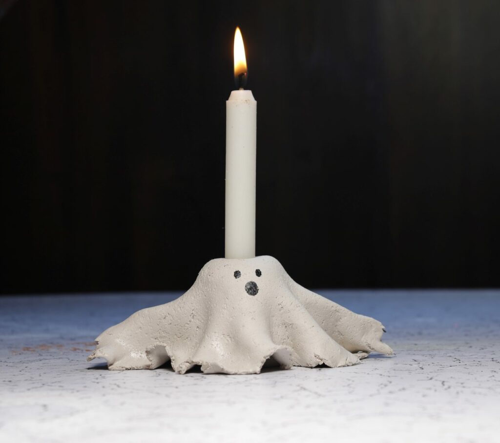 Clay Ghost Candle holder for Halloween