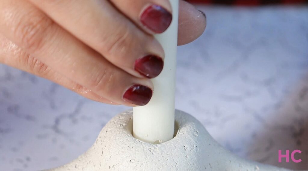 DIY Ghost Candle Holder - Place a candle to see if it fits