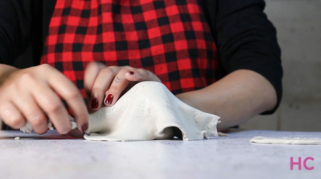 Ghost Candle Holder  for Halloween - Remove the access clay from the bottom