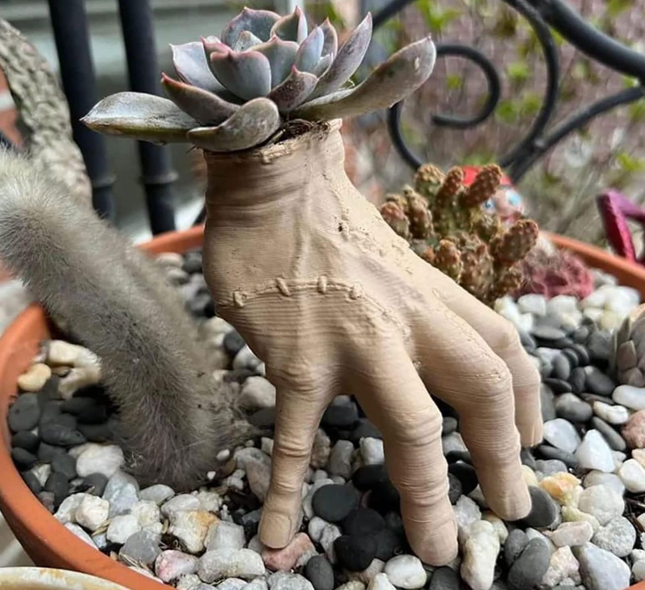 Funny Horror Hand Concrete Flower Pot