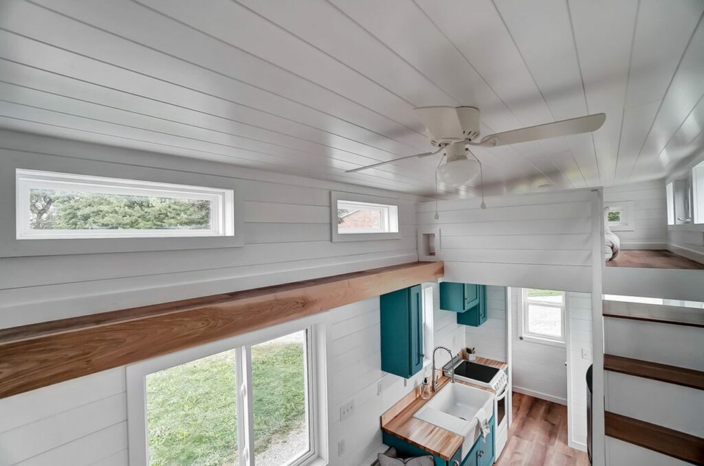 Gallaway Tiny House - Catwalk connecting twin lofts -1