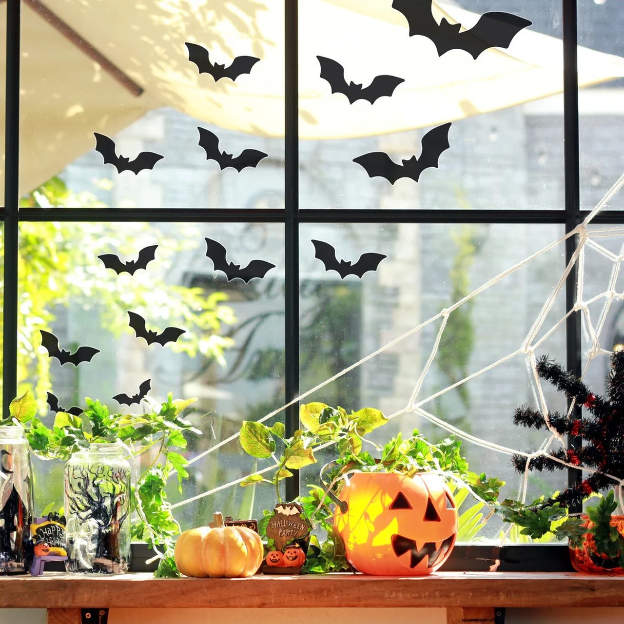 Halloween window decoration ideas - Bat stickers