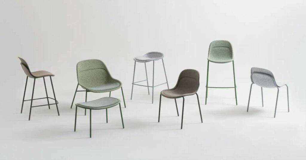 Layer Recycled Plastic Bottles Into Felt-Clad Vale Furniture Collection