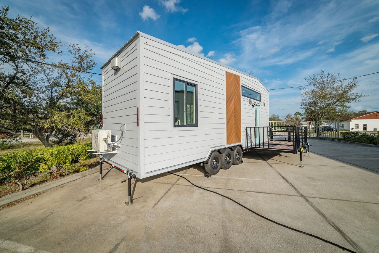 Lindstrom tiny house on wheels by Movable Roots Tiny Homes