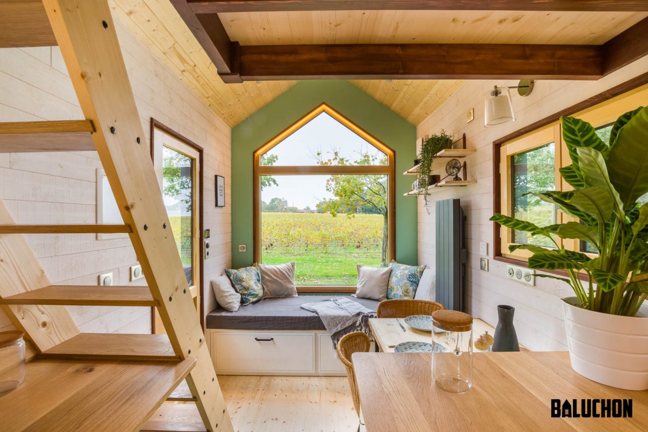 Living Room of Le Château Ambulant tiny house