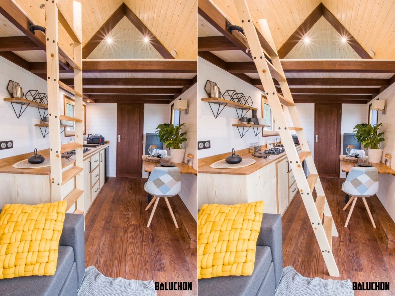 Mogote Tiny House-ladder staircase