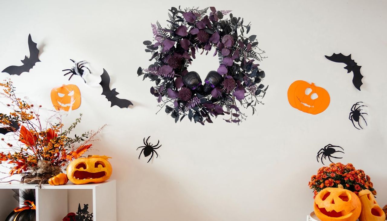 Black Glitter Skulls Purple Eucalyptus