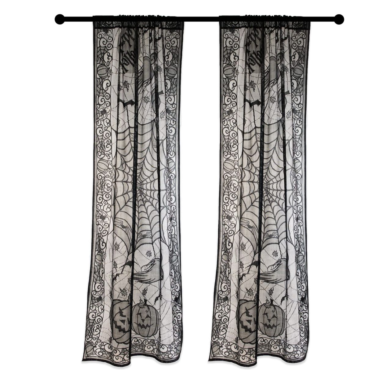 Black Haunted Lace Curtain