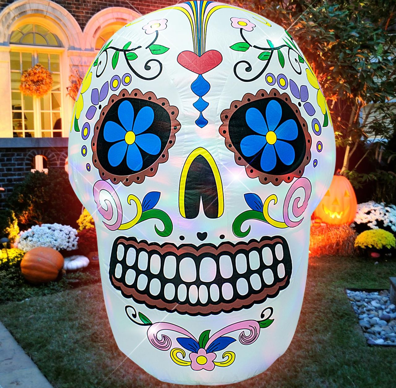 Colorful Skull Halloween Inflatable