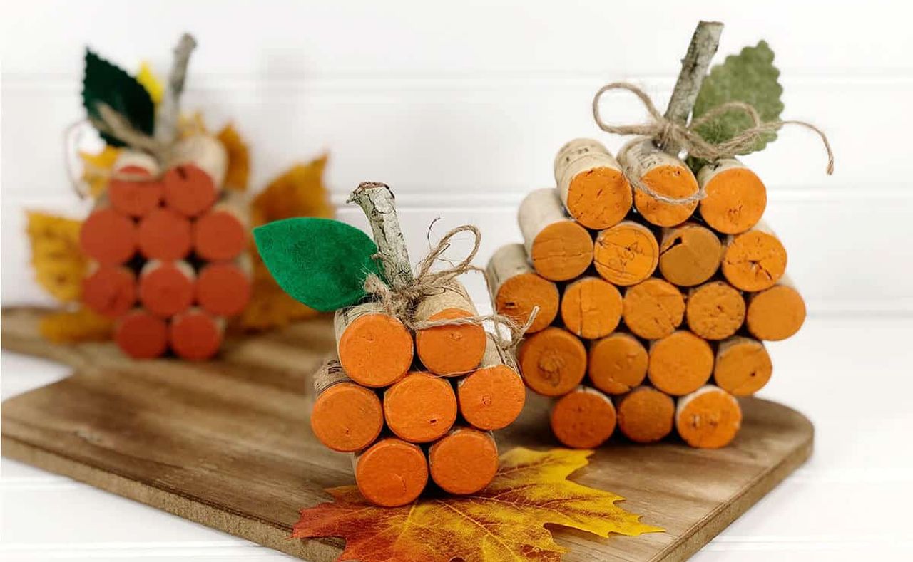 DIY Cork Pumpkin Craft