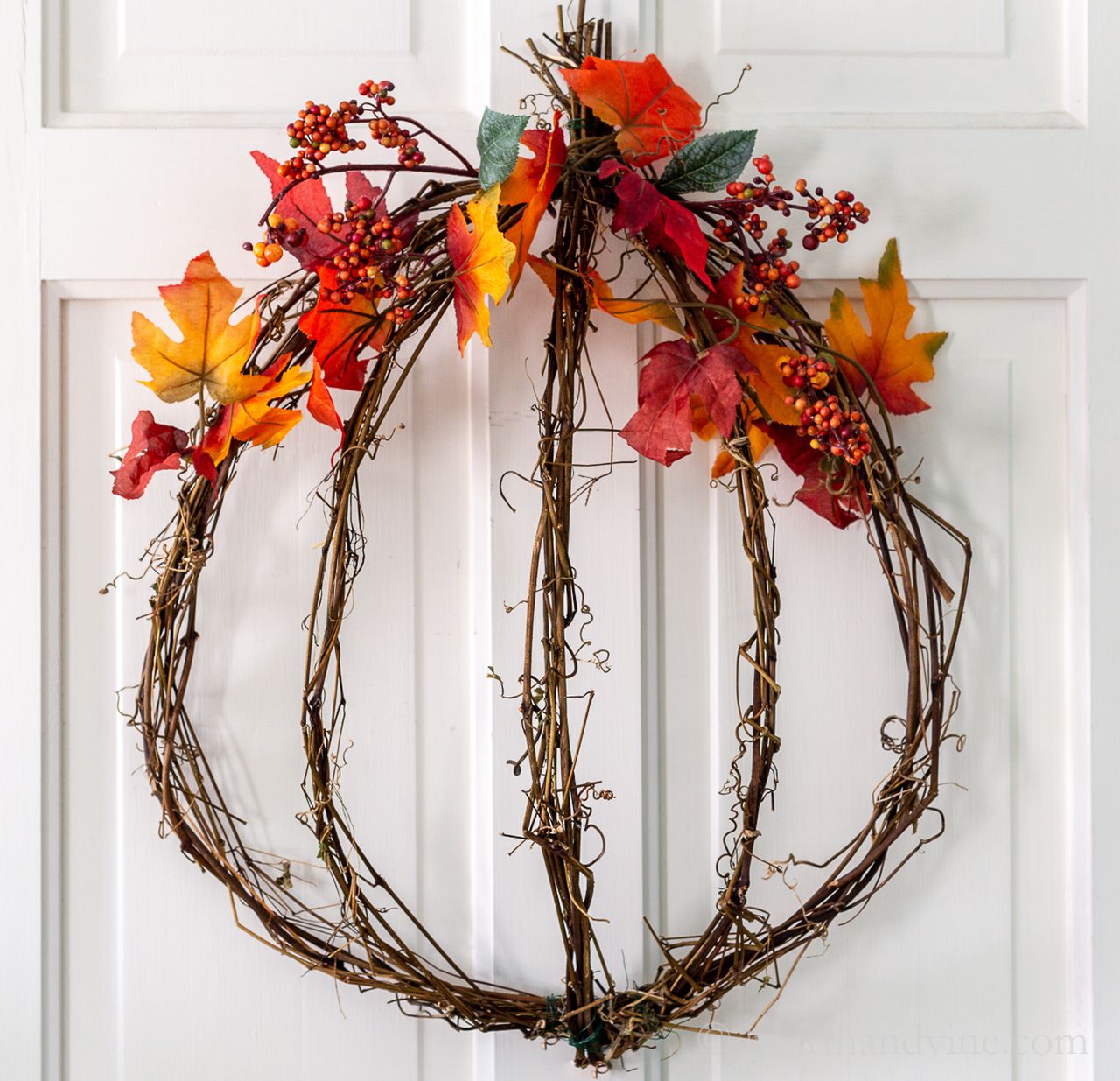 DIY Grapevine Pumpkin Wreath