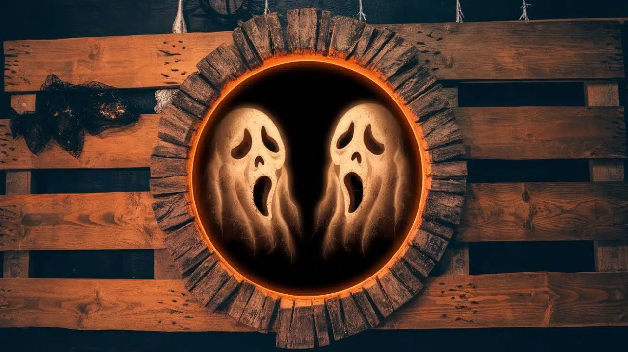 DIY Haunted Mirror Frame made from pallet wood 