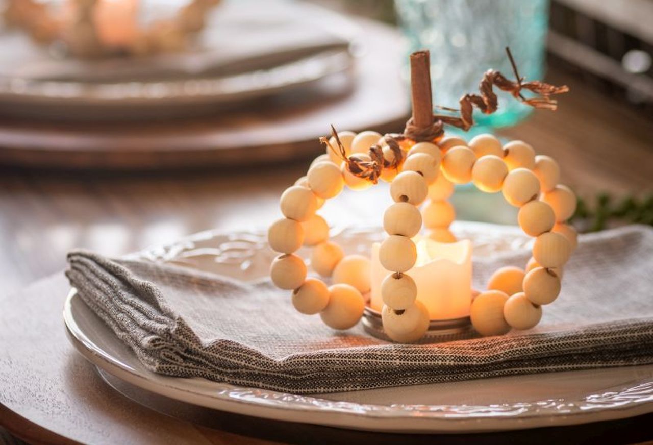 DIY Wood Bead Pumpkins
