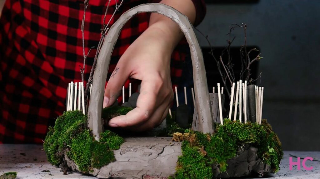 DIY miniature graveyard for Halloween - landscaping 2