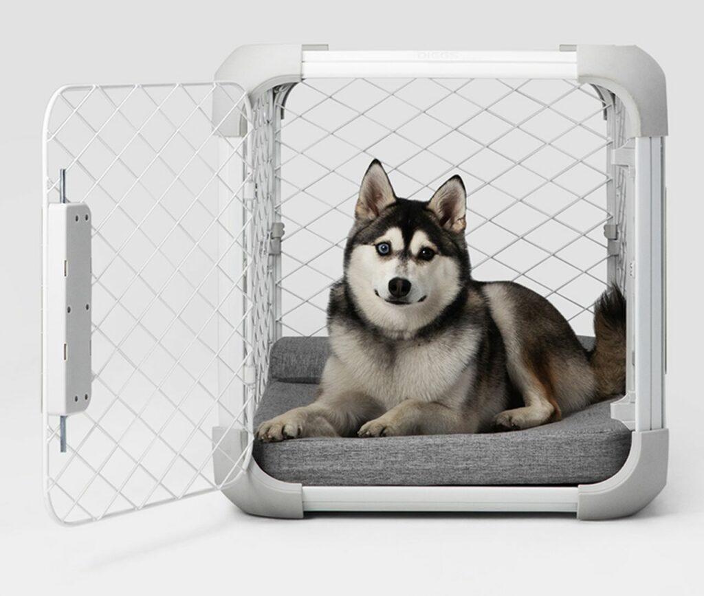 Diggs Evolv Dog Crate is your pet's Hybrid Playpen