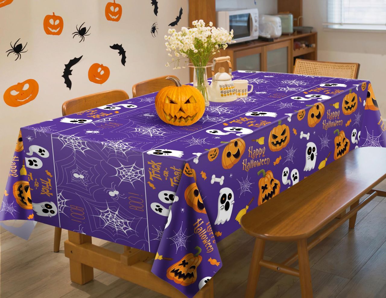 Disposable Plastic Halloween Tablecloth
