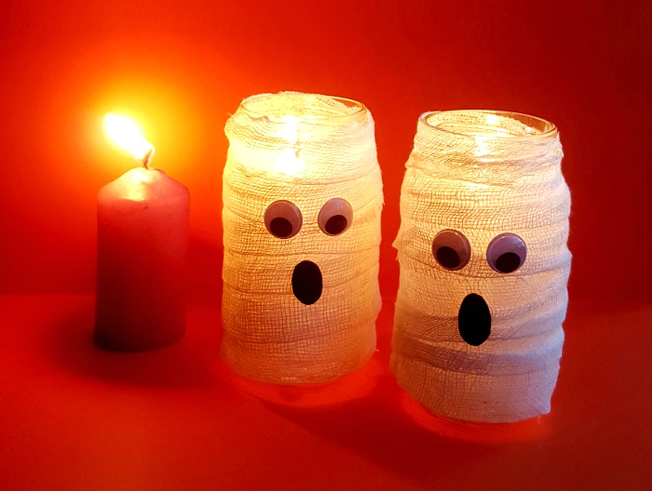 Easy Halloween Mummy Candle Holder