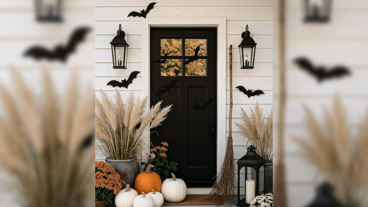 Front Porch Halloween Decoration Ideas - Swarm of bats